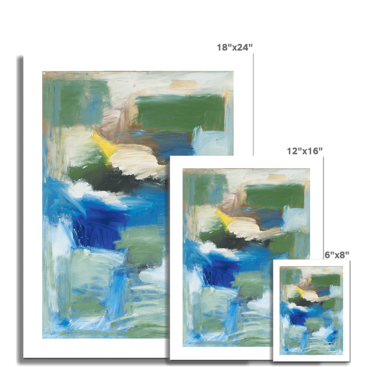 Blue/Green With Emily's Feather - Hahnemühle German Etching Print