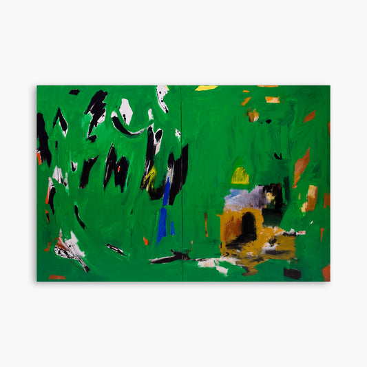 This is a hand-painted original and a one-of-a-kind collector's item. Clearly bright and abstract impressionism, you can as well almost "feel" the wind and the leaves when you engage with the piece which draws you in and involves you. Tom Kranjac "Autumnal Breezes"1985 Acrylic on Canvas 36” x 48” (Diptych) Ships securely in custom packaging. Framed. Tom Kranjac "Autumnal Breezes" 1985 Acrylic on Canvas 36” x 48” (Diptych)