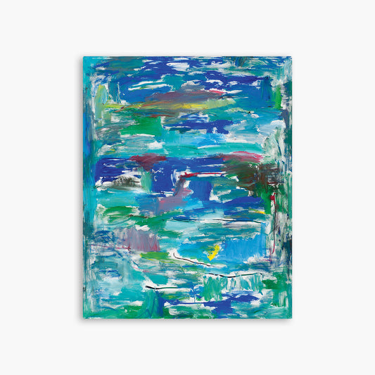 This is a hand-painted original and a one-of-a-kind collector's item. The lines and colors depicted in this work are beautiful jeweled tones. This is part of the private collection. Acrylic painting by Tom Kranjac "Azure Dancing" 2009 Acrylic on Canvas 60” x 36”